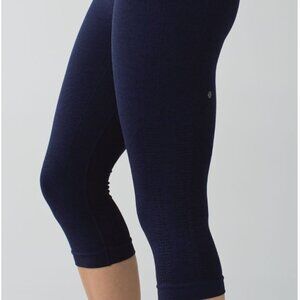 Lululemon Navy Blue In the Flow Crop II  leggings